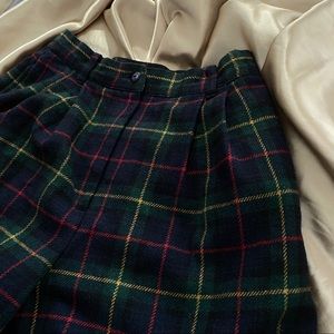 Wool plaid shorts